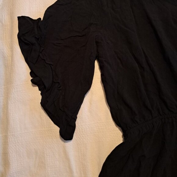 Express women's size XL plunge front tie closure style #90240, black romper NWT - Picture 5 of 9